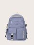 Large Capacity Canvas Black Backpack Light Simple Travel Bag Canvas Backpack Student School Bag