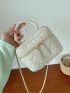 Mini Quilted Pattern Chain Bucket Bag