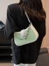 Elegant Small Hobo Bag Crocodile Embossed Chain Decor For Daily PU