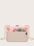 Mini Flower & Faux Pearl Decor Box Bag