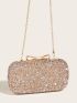 Mini Rhinestone Decor Chain Box Bag