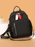 Colorblock Classic Backpack Black Fashion Backpack For School