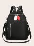 Colorblock Classic Backpack Black Fashion Backpack For School