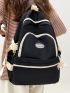 Letter Patch Decor Classic Backpack