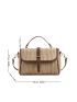 Contrast Binding Flap Straw Bag