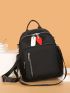 Minimalist Fashion Backpack Random Zipper Direction Classic Backpack