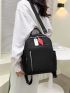 Minimalist Fashion Backpack Random Zipper Direction Classic Backpack