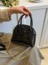 Mini Crocodile Embossed Chain Dome Bag