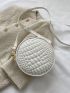 Mini Crocodile Embossed Circle Bag