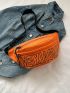 Neon Orange Letter Graphic Fanny Pack