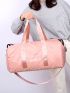 3pcs Letter Graphic Pink Duffel Bag Set