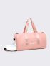 3pcs Letter Graphic Pink Duffel Bag Set