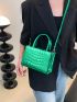 Mini Neon Green Satchel Crocodile Embossed Square Bag