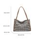 Plaid Pattern Shoulder Tote Bag