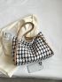 Plaid Pattern Shoulder Tote Bag