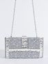 Rhinestone Decor Chain Box Bag