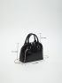 Mini Crocodile Embossed Black Elegant Dome Bag for Women