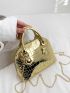 Mini Metallic Crocodile Embossed Dome Bag