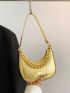 Snakeskin Embossed Hobo Bag Metallic Chain PU For Daily Life