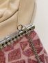 Sequin & Rhinestone Decor Chain Square Bag