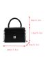 Mini Square Bag Fashionable Letter Decor Chain Top-Handle Buckle PU For Daily