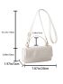 Mini Baguette Bag White Adjustable-strap Flap PU