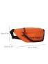 Neon Orange Letter Graphic Chain Decor Waist Bag