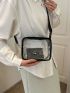 Mini Clear Crossbody Bag Adjustable-strap Square Bag With Purse