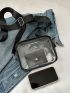 Mini Clear Crossbody Bag Adjustable-strap Square Bag With Purse