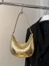 Crocodile Embossed Chain Hobo  Bag Funky Metallic