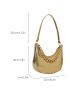 Crocodile Embossed Chain Hobo  Bag Funky Metallic