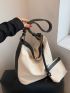 Colorblock Hobo Bag With Square Bag