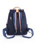 Zip Front Metal Decor Flap Backpack