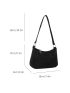 Studded Decor Hobo Bag Mini Black