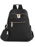 Zip Front Classic Backpack With Coin Case