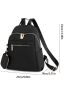 Zip Front Classic Backpack With Coin Case