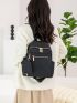 Zip Front Classic Backpack With Coin Case