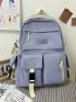 Large Capacity Canvas Black Backpack Light Simple Travel Bag Canvas Backpack Student School Bag