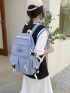 Large Capacity Canvas Black Backpack Light Simple Travel Bag Canvas Backpack Student School Bag