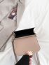 Mini Square Bag Fashionable Two Tone Flap PU