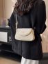 Litchi Embossed Square Bag PU Flap For Daily Life