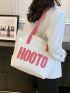 Letter Patch Decor Tote Bag Colorblock Bag