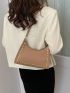 Studded Decor Shoulder Bag Minimalist Baguette Bag