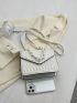 Quilted Square Bag Small Chain Strap White