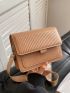 Mini Pleated Embossed Crossbody Bag Flap Square Bag