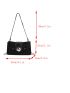 Metal decor Shoulder Bag Black Square Bag