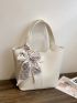 Twilly Scarf Decor Bucket Bag With Inner Pouch