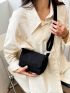 Mini Black Crossbody Bag Flap Messenger Bag