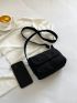 Mini Black Crossbody Bag Flap Messenger Bag