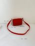 Mini Flap Messenger Bag Solid Neon Red